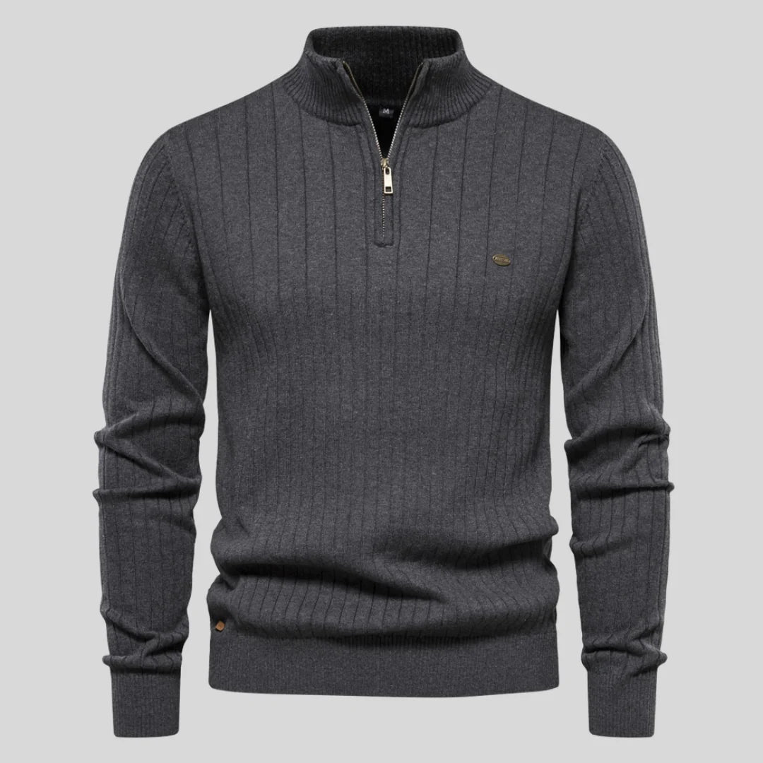 William - Classic Neck Zip Men Sweater – Sydney Stylista