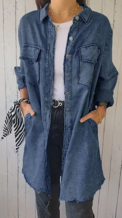 Madelyn - Comfortable Denim Long Coat