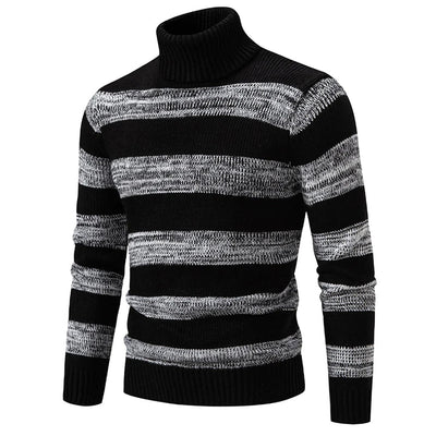 Carlo - Knitted men's sweater with stand-up collar