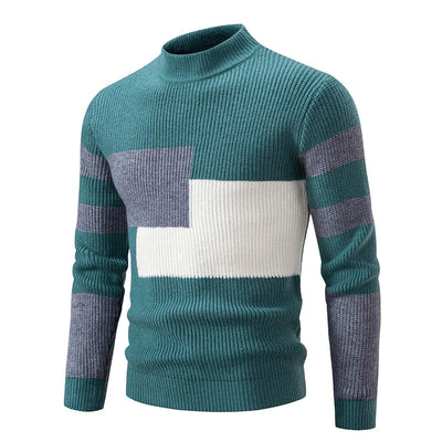 Carlo - Knitted men's sweater with stand-up collar