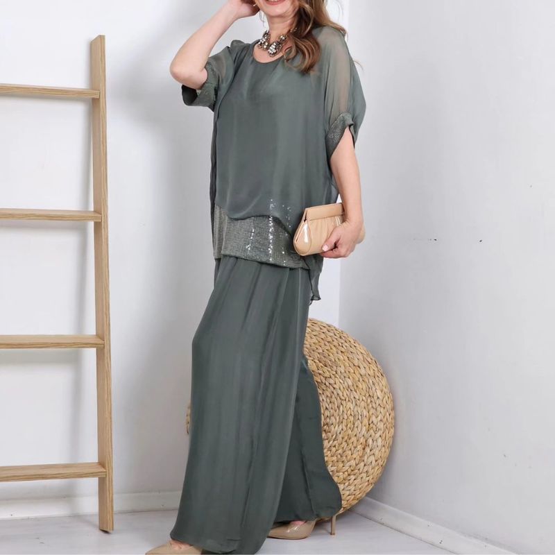 Abigiail - Fashionable Short Sleeve Maxi Dresss