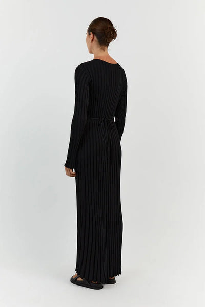 Ashley - Long Sleeve V-Neck Midi Dress