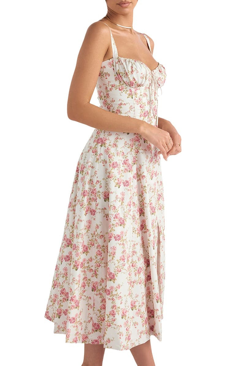 Lili | Floral Bustier Midriff Cinching Dress