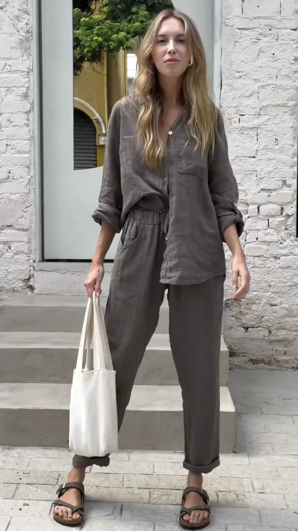 Anna - Linen Shirt And Trouser Set