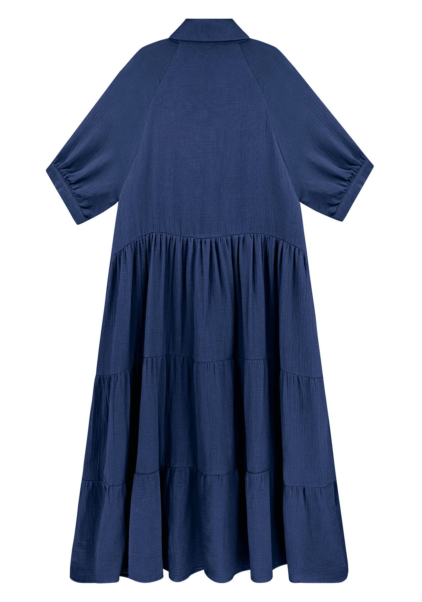 Angilena - Half Sleeves Midi Dress with Pockets