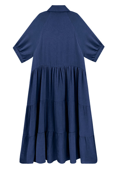 Angilena - Half Sleeves Midi Dress with Pockets