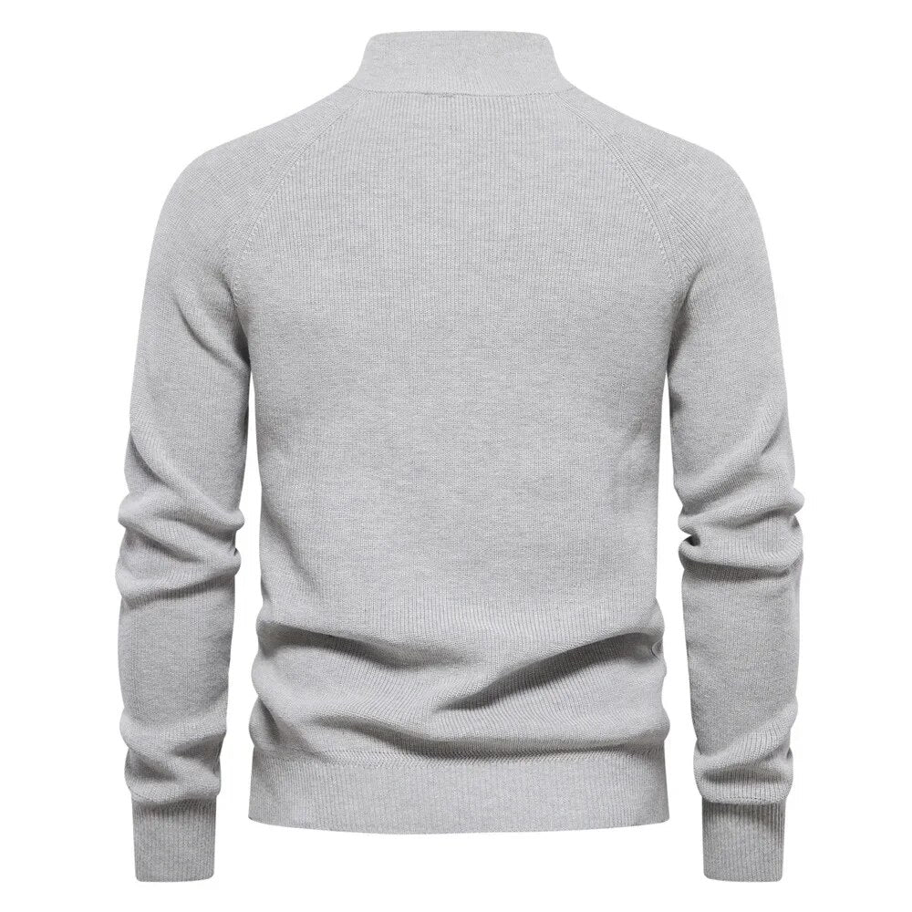 William - Classic Neck Zip Men Sweater