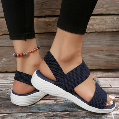 Raylynn™ Elastic Fabric Knit Strap Wedge Sandals