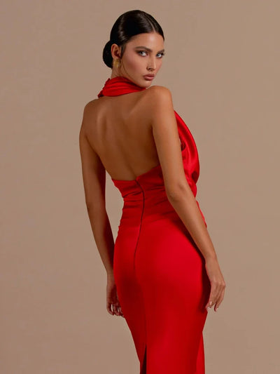 Scarlet™ | Draped Halter Maxi Dress