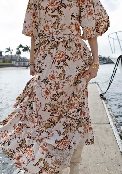 Zoey | Blooms Maxi Dress with Sleeve