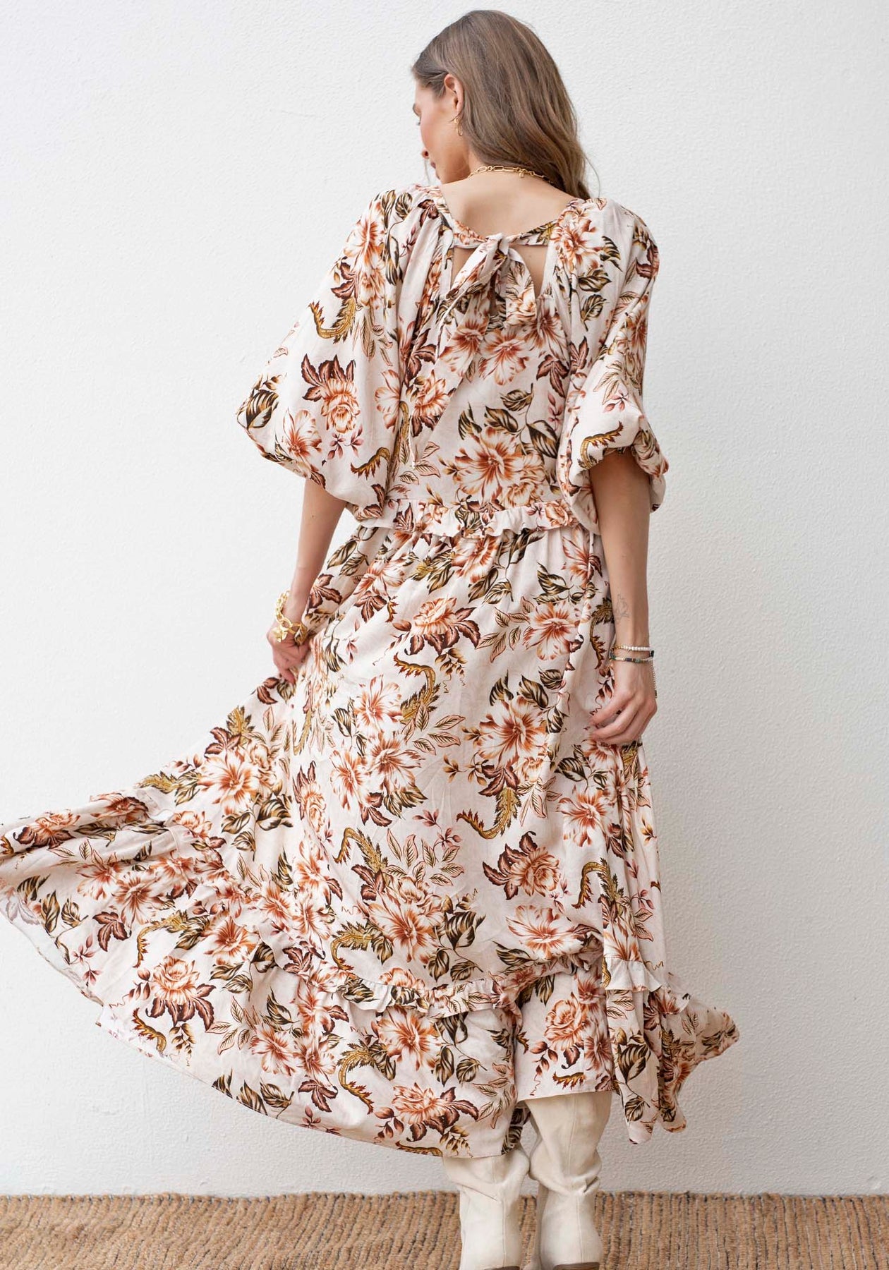 Zoey | Blooms Maxi Dress with Sleeve