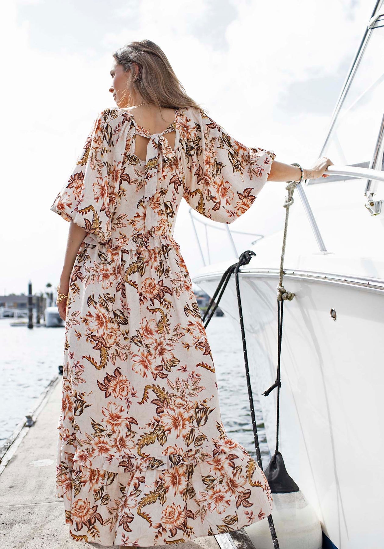 Zoey | Blooms Maxi Dress with Sleeve