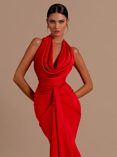 Scarlet™ | Draped Halter Maxi Dress