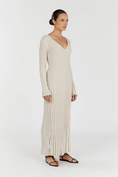 Ashley - Long Sleeve V-Neck Midi Dress