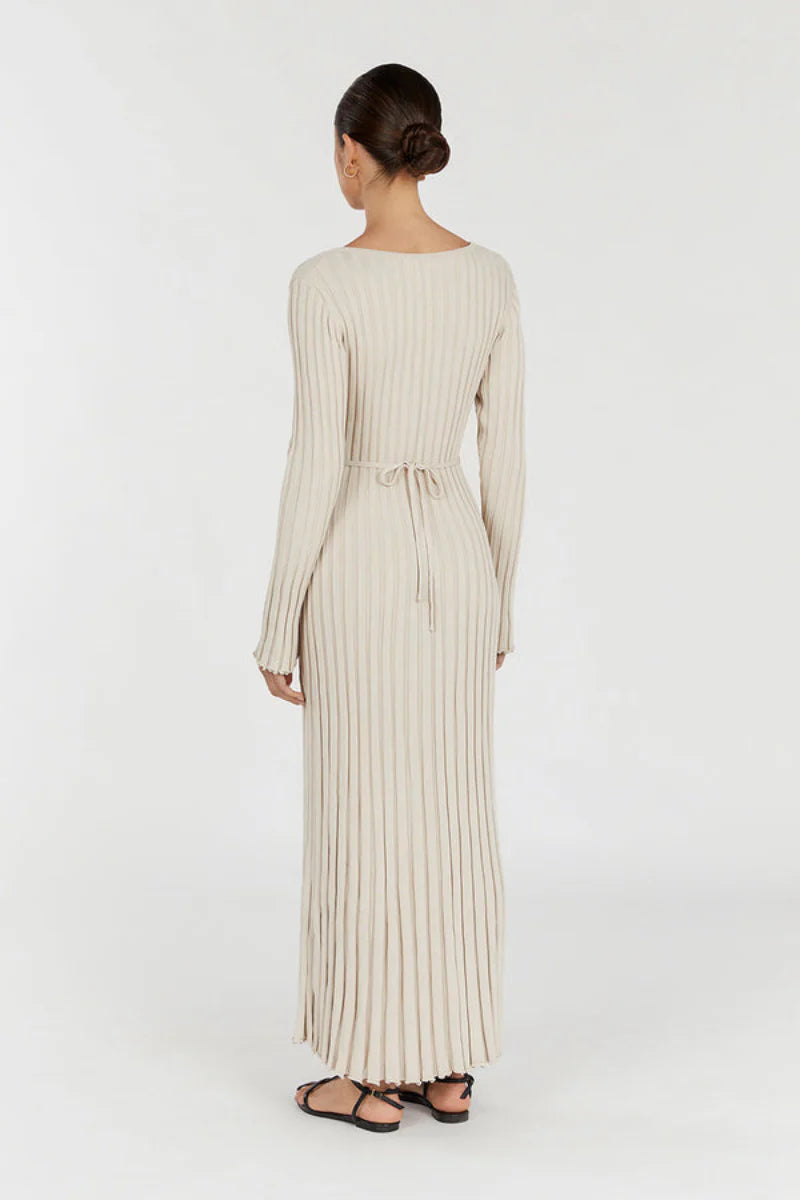 Ashley - Long Sleeve V-Neck Midi Dress