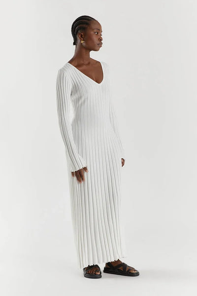 Ashley - Long Sleeve V-Neck Midi Dress