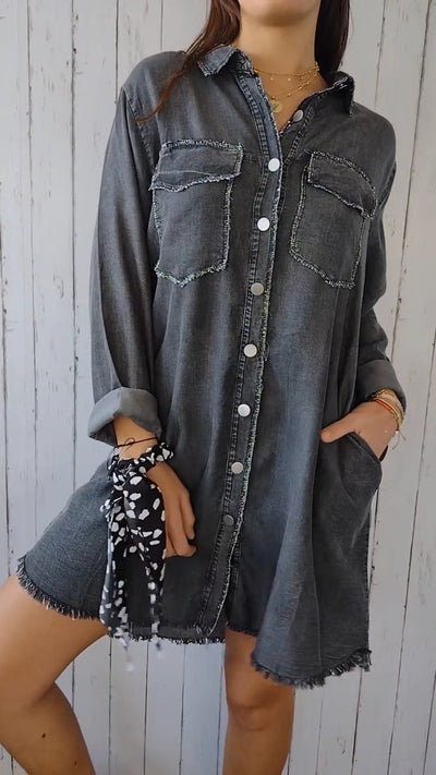 Madelyn - Comfortable Denim Long Coat