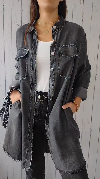 Madelyn - Comfortable Denim Long Coat