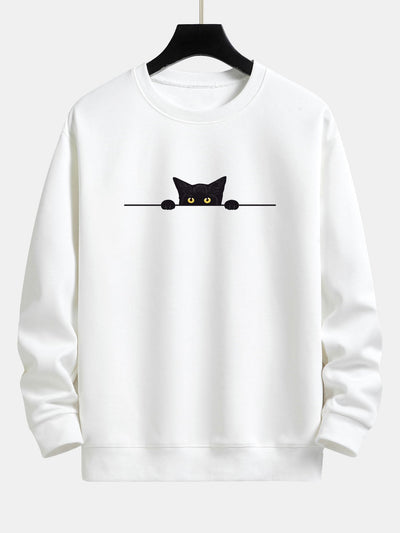 Emily | Sweatshirts Black Cat Print Sweatshirt