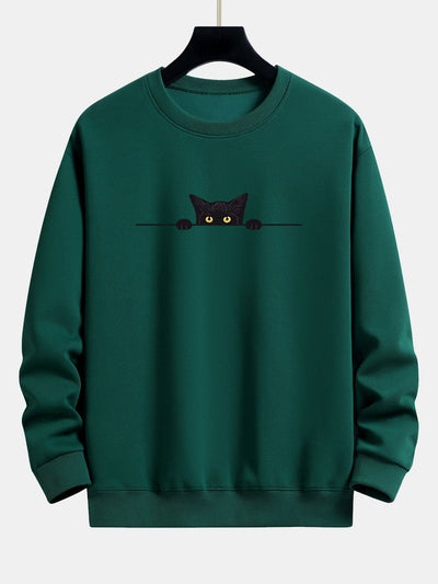 Emily | Sweatshirts Black Cat Print Sweatshirt