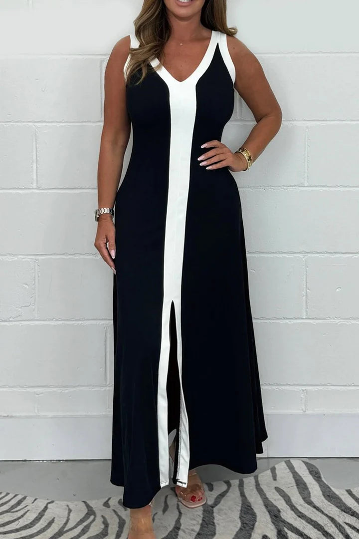 Lainey - Panelled Front Split Maxi Dress