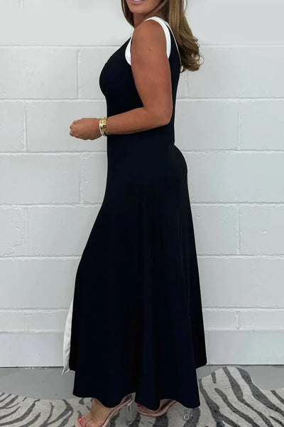 Lainey - Panelled Front Split Maxi Dress