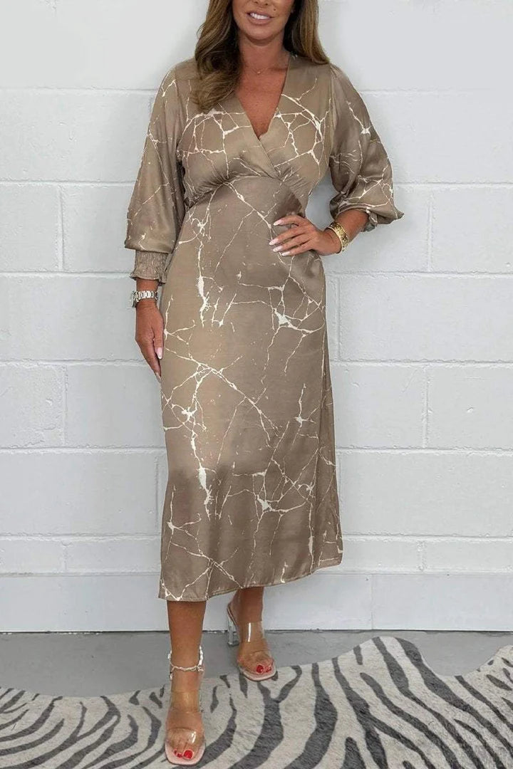 Naomi - V Neck Long Sleeve Midi Dress