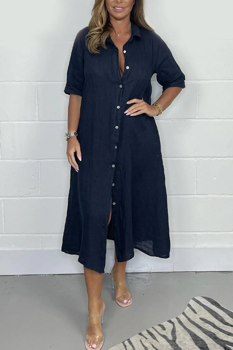 Gemma - Casual Half Sleeve Midi Dress