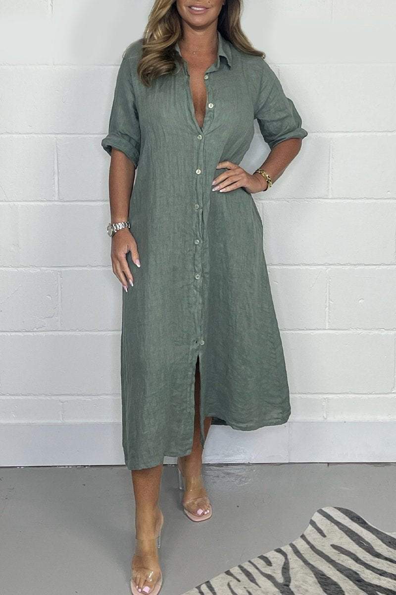 Gemma - Casual Half Sleeve Midi Dress