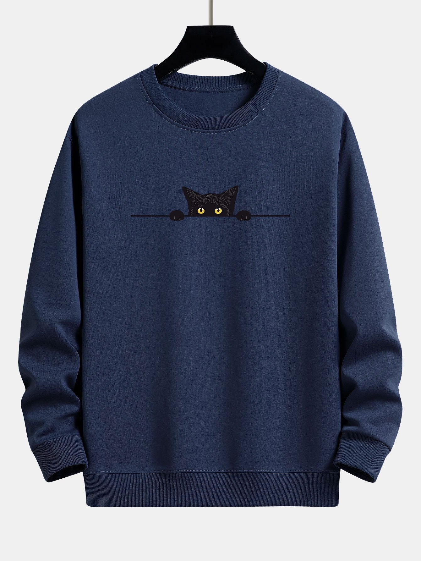 Emily | Sweatshirts Black Cat Print Sweatshirt