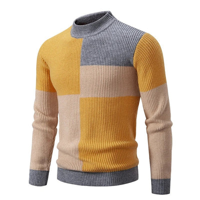 Carlo - Knitted men's sweater with stand-up collar